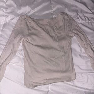 cotton on off the shoulders cream long sleeve